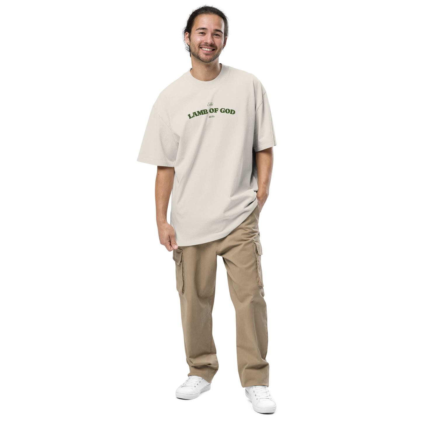 Camiseta Oversized Kyrios Lamb of God Off White.
