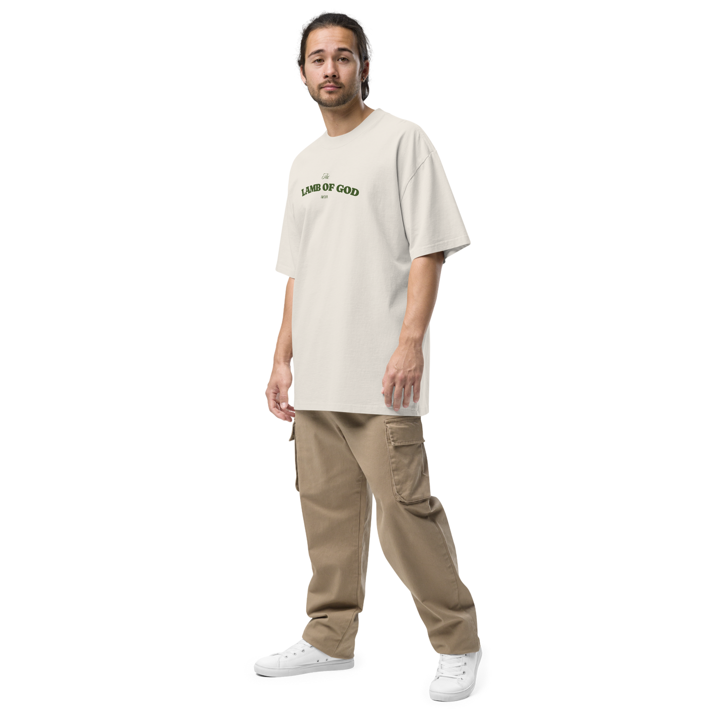 Camiseta Oversized Kyrios Lamb of God Off White.