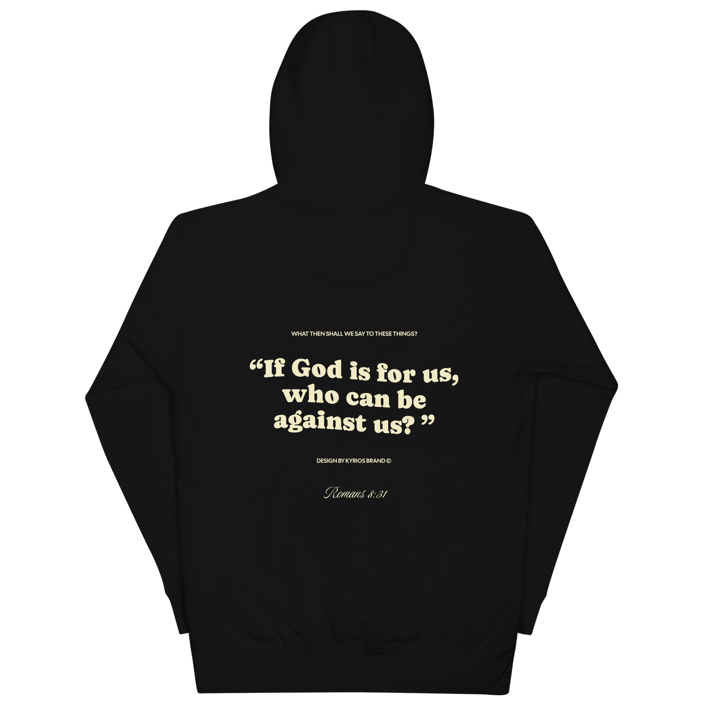 Moletom Canguru Kyrios Romans 8:31 Preto