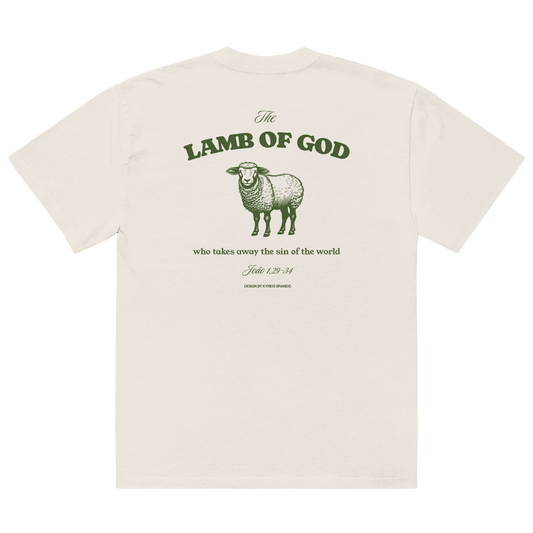 Camiseta Oversized Kyrios Lamb of God Off White.