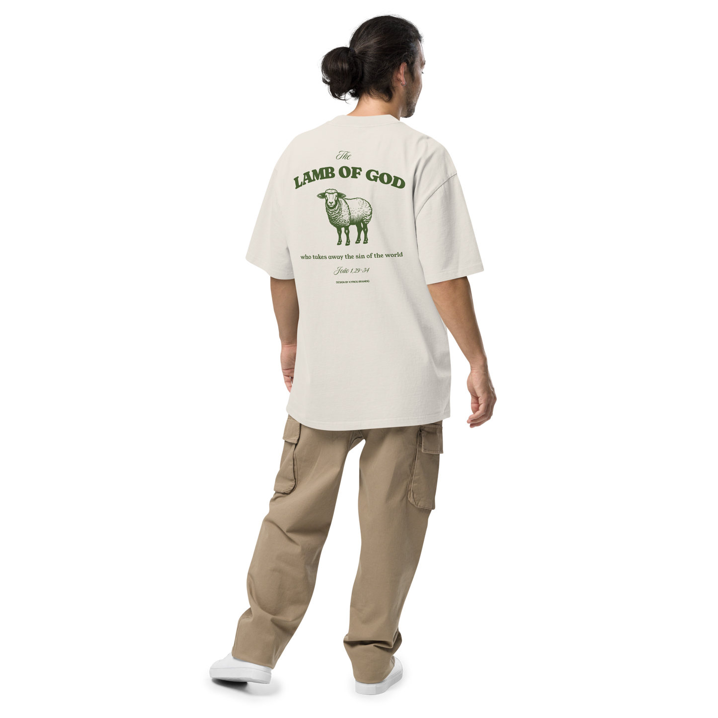Camiseta Oversized Kyrios Lamb of God Off White.